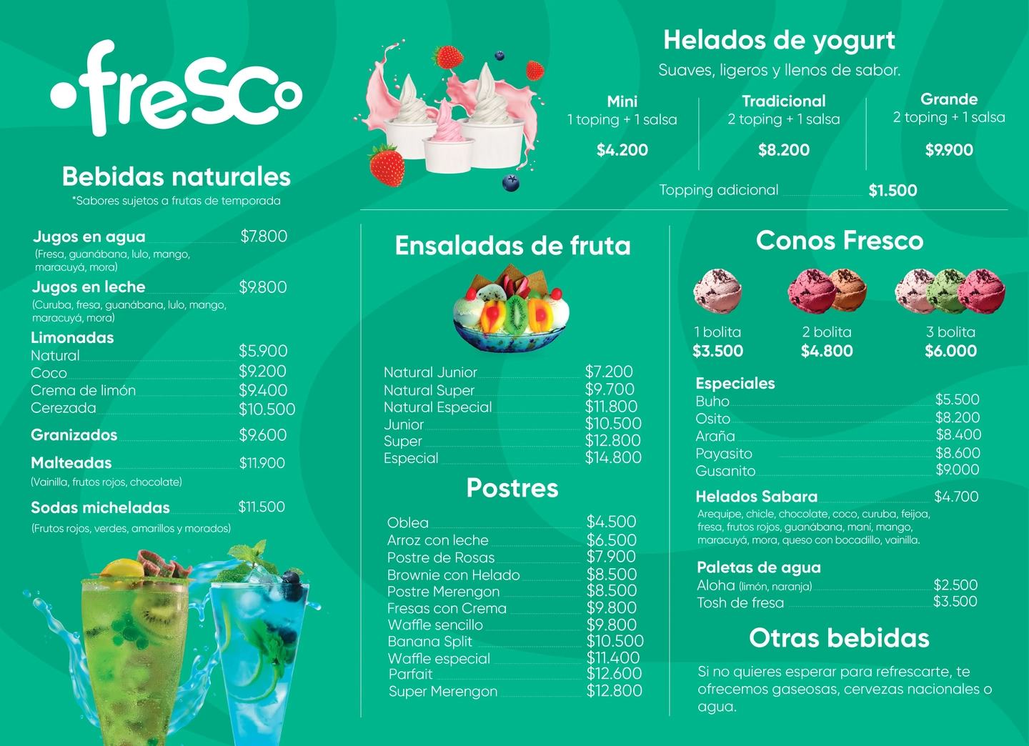 menu frio